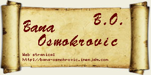 Bana Osmokrović vizit kartica